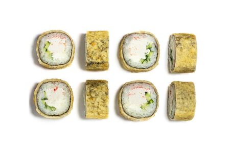 Жареный ролл с крабом