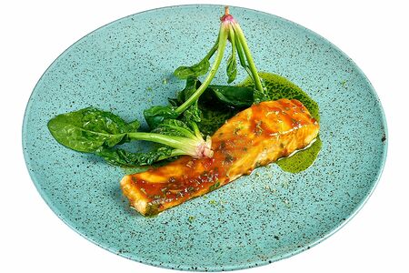 Мисо-лосось со шпинатом