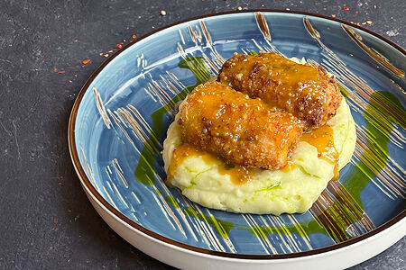 Треска фрай с васаби пюре