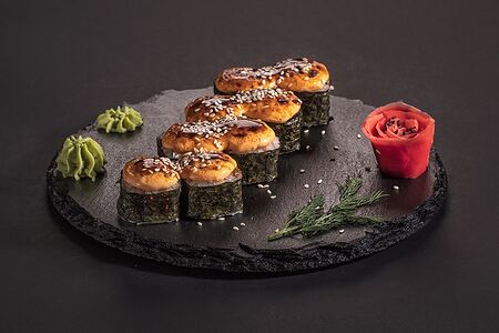 Роллы, запечённые с курицей