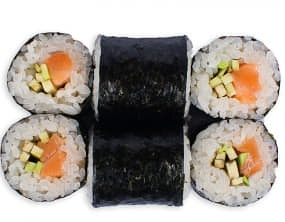 Маки с лососем и авокадо