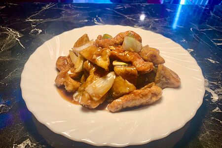 B6C Свинина в кляре с баклажанами