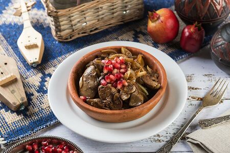 Куриная печень по-грузински