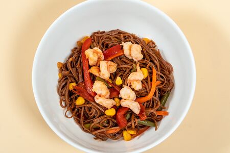Лапша с креветками