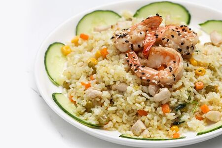 Плов с креветками