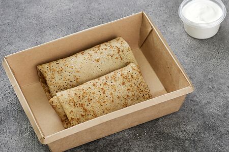 Блины с курицей и грибами