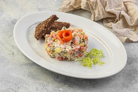 Оливье с лососем