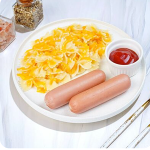 Сосиски из индейки с макаронами