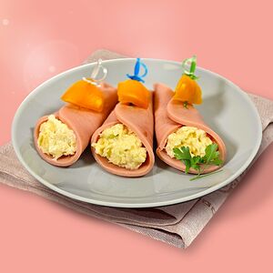 Рулетики ветчинные с сыром