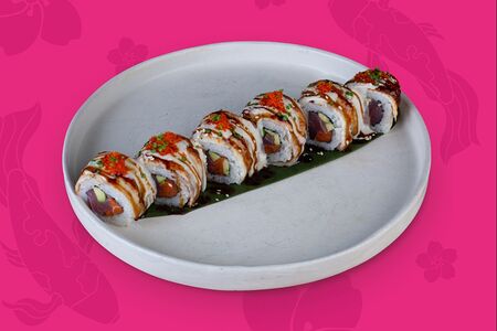 Копченый угорь с соусом бешамель