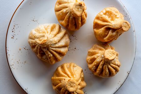 Жареные хинкали с говядиной