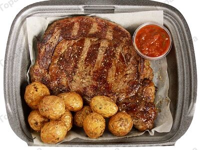 Стейк рибай мраморная телятина на углях