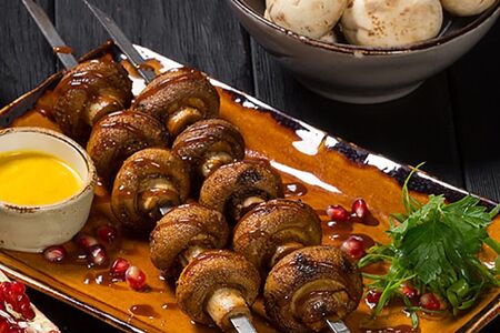 Шампиньоны на мангале
