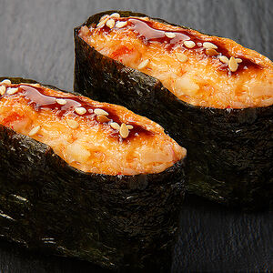 Суши запеченные с крабом и креветкой, 2 шт