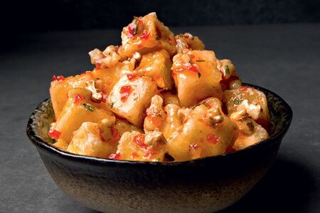 Хрустящий баклажан в кисло-сладком соусе