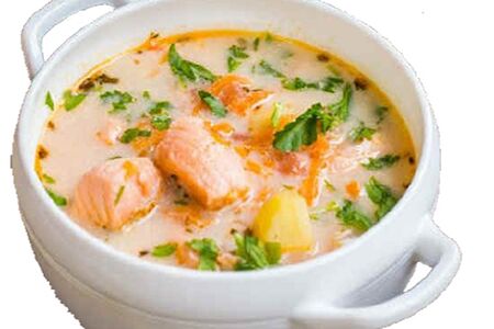 Сливочный суп с лососем