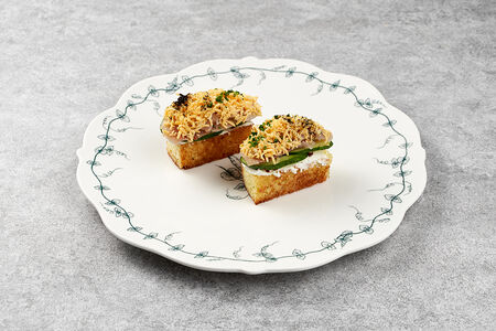 Бриошь с палтусом горячего копчения