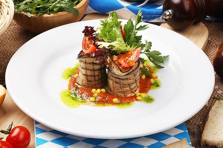 Постные Витки из баклажана гриля