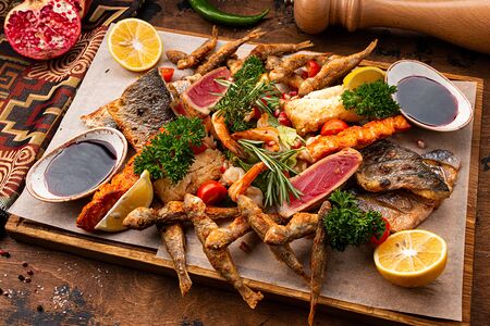 Рыбное ассорти на гриле