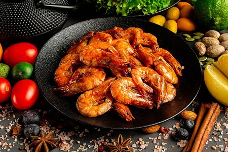 Жареные тигровые креветки