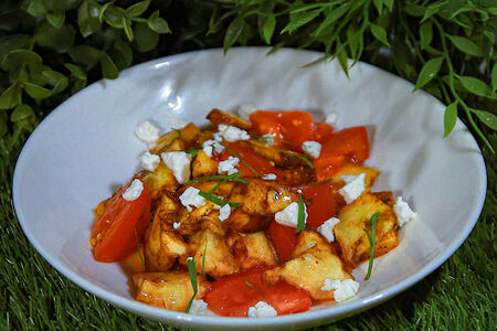 Теплый салат из баклажанов