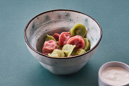 Цветные пельмени с индейкой