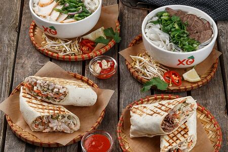 Набор: фо бо, фо га, шаверма с курицей, шаверма с говядиной