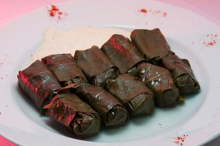 Долма из говядины с соусом тузлук