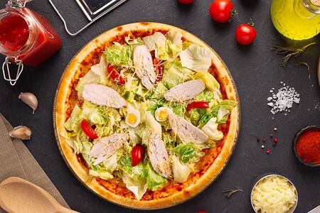 Пицца Цезарь с курицей