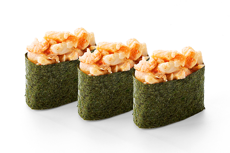 3 острых суши с креветкой