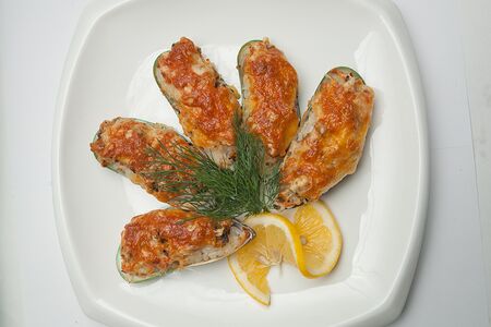 Запеченные мидии без риса