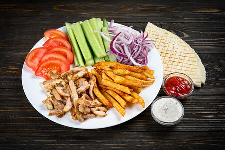 Шаверма на тарелке 2x