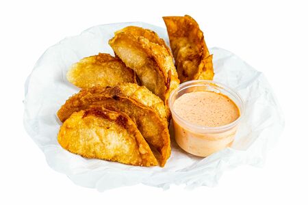 Хрустящие пельмени с креветкой и курицей