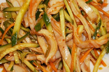 Салат Кальмар с огурцом