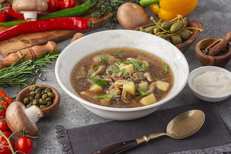 Грибной суп с картофелем
