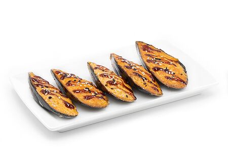 Мидии с соусом спайси