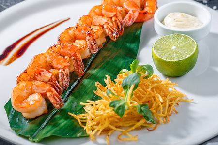 Королевские креветки жареные