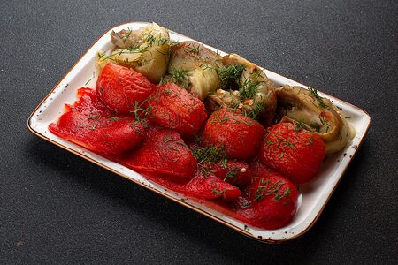 Овощи, запеченные на мангале