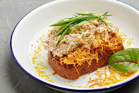 Мимоза с копченой скумбрией