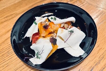 Запеченая медовая тыква с тофу