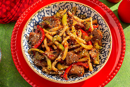 Лагман домашний с телятиной