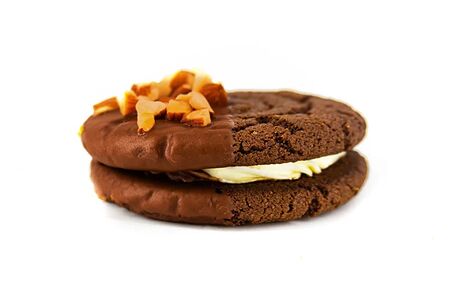 Биг Вупи пай с варёнкой и миндалём в молочном шоколаде