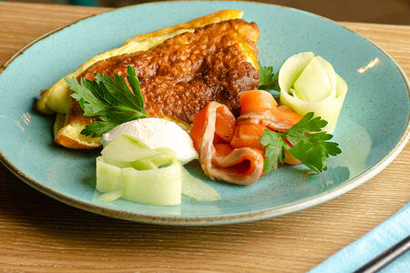 Омлет крем-чиз с лососем