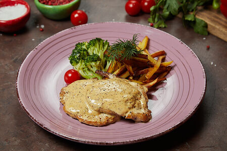 Свинина перечная с микс гарниром