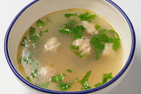 Куриный бульон, орзо