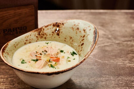 Чаудер с лососем