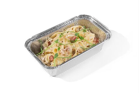 Феттуччине с беконом