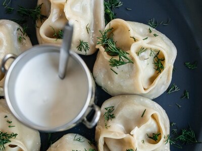 Манты с рубленой говядиной