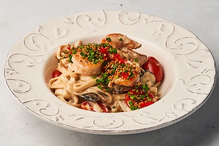 Пшеничная лапша с морепродуктами