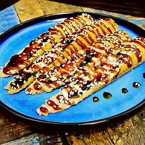 Стрипс-ролл с креветками 